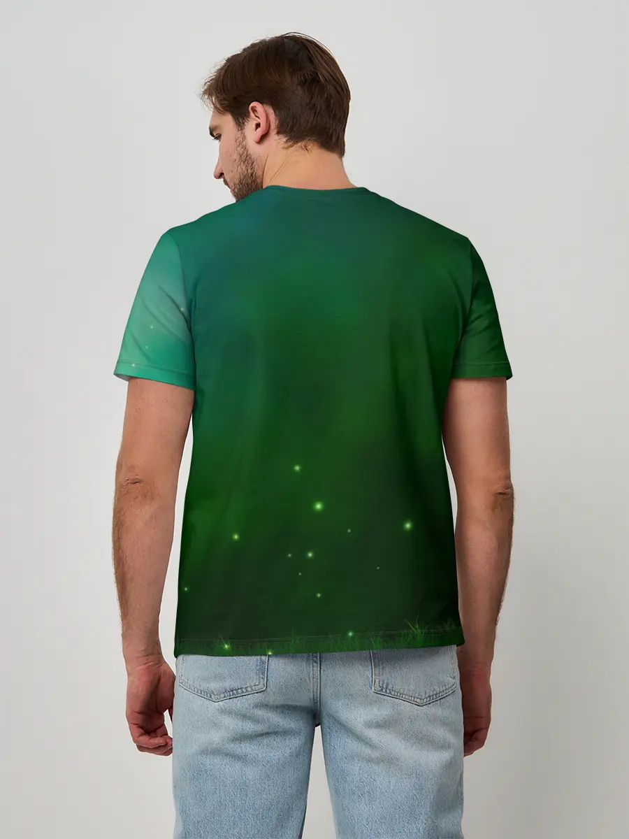 Мужская базовая футболка / Лисенок нюхает цветок