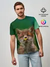 Мужская базовая футболка / Лисенок нюхает цветок