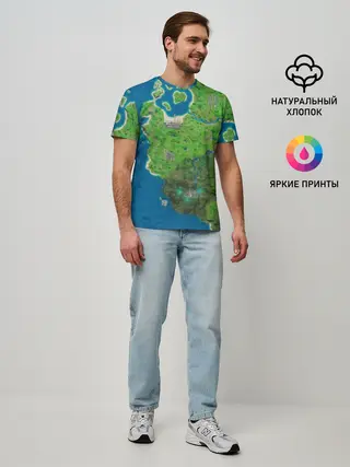 Мужская базовая футболка / Fortnite карта