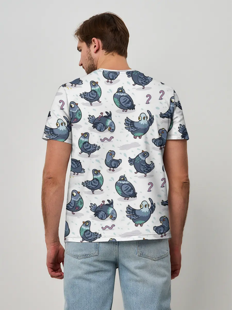 Мужская базовая футболка / Голуби