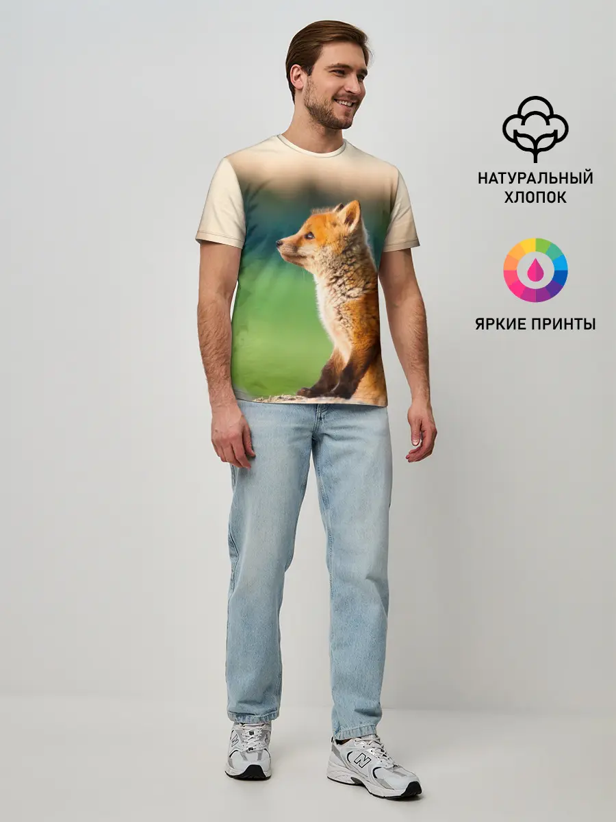 Мужская базовая футболка / Лиса