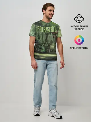Мужская базовая футболка / Фейри Тейл лес
