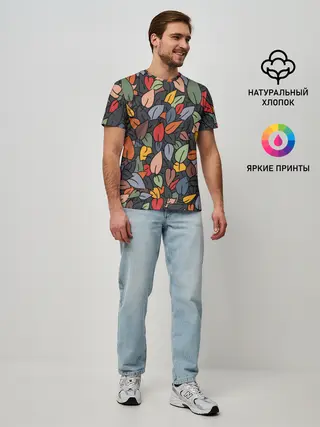 Мужская базовая футболка / Рисованная Осень