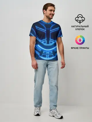 Мужская базовая футболка / Неоновая броня | Neon Armor