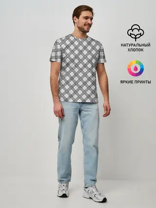 Мужская базовая футболка / Костюм в клетку
