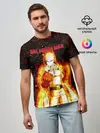 Мужская базовая футболка / Сайтама в огне | One Punch-Man