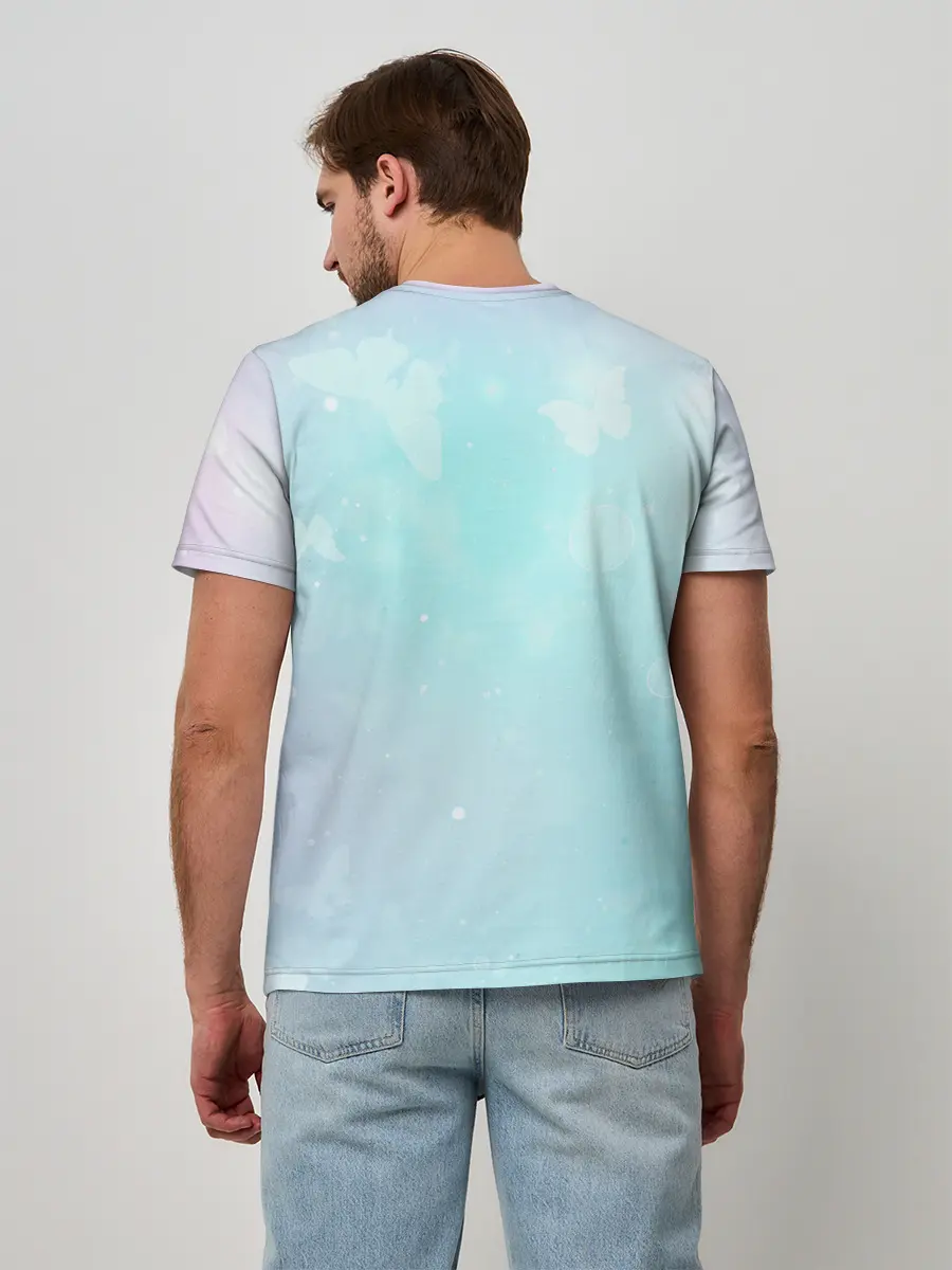 Мужская базовая футболка / Хвост Феи радужный фон