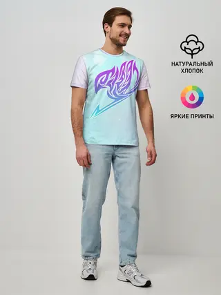 Мужская базовая футболка / Хвост Феи радужный фон