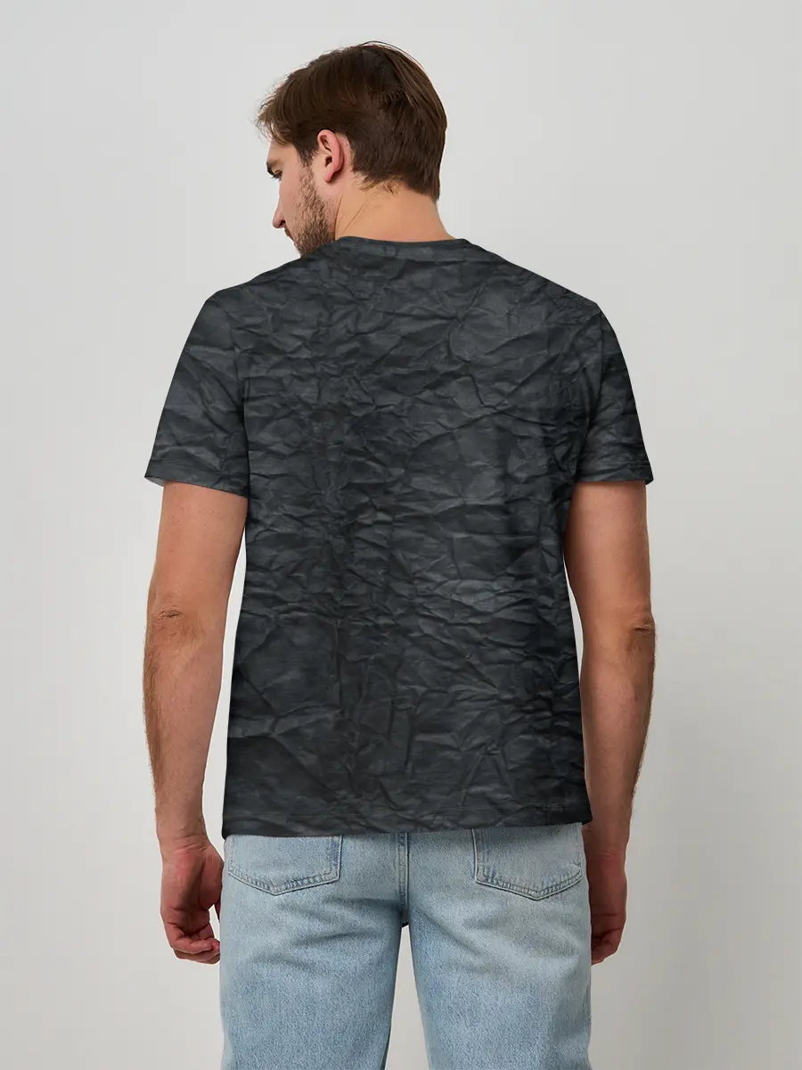 Мужская базовая футболка / Черная Бумага