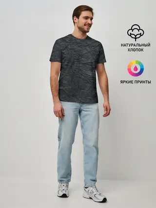 Мужская базовая футболка / Черная Бумага