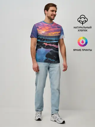 Мужская базовая футболка / Закат