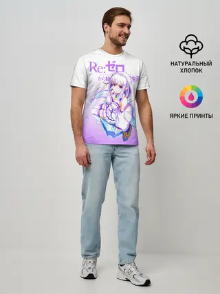 Мужская базовая футболка / Re:Zero. Эмилия