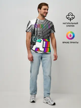 Мужская базовая футболка / Among Us по улицам Нью-Йорка