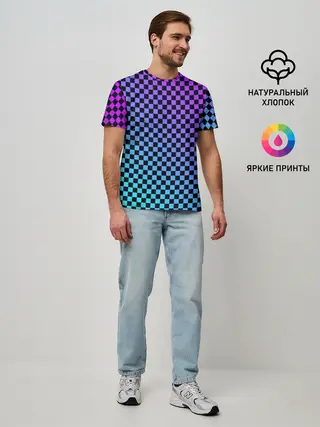 Мужская базовая футболка / Checkerboard gradient