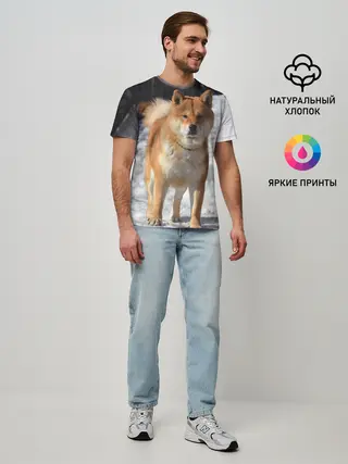 Мужская базовая футболка / Акита-ину