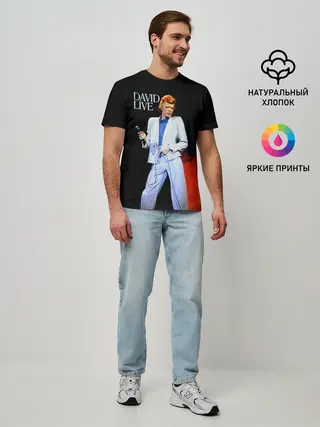 Мужская базовая футболка / David Live - David Bowie