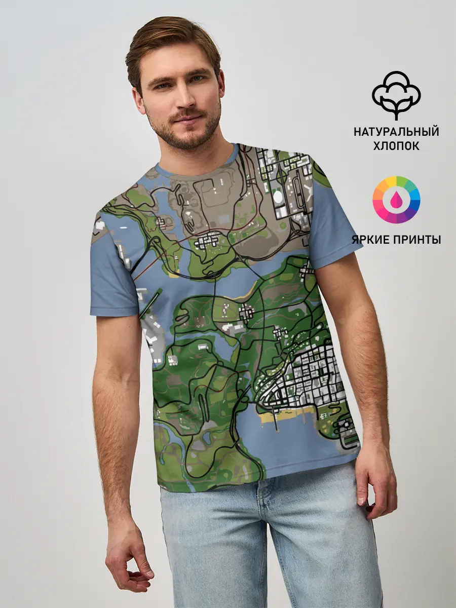 Мужская базовая футболка / San andreas