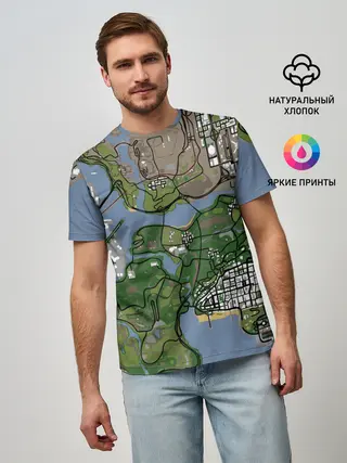 Мужская базовая футболка / San andreas