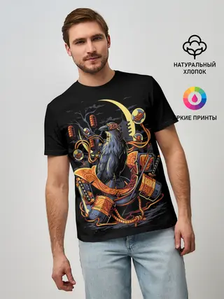 Мужская базовая футболка / ВОРОН СТИМПАНК