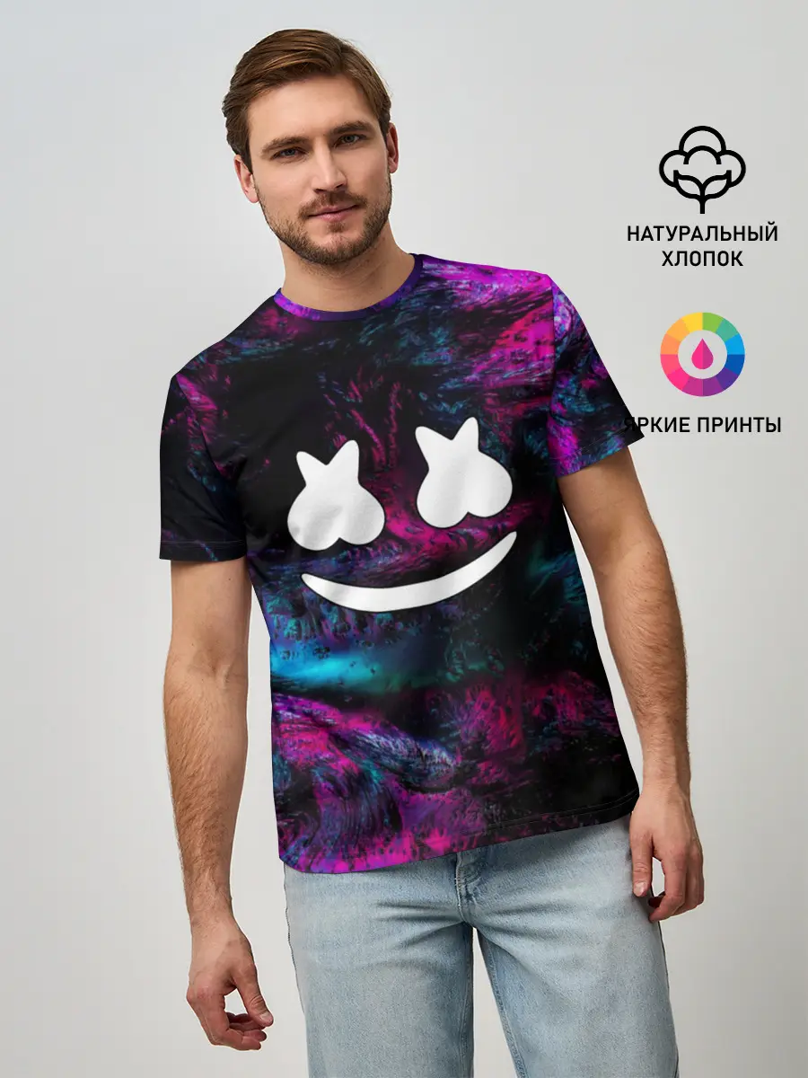 Мужская базовая футболка / Marshmello NEON