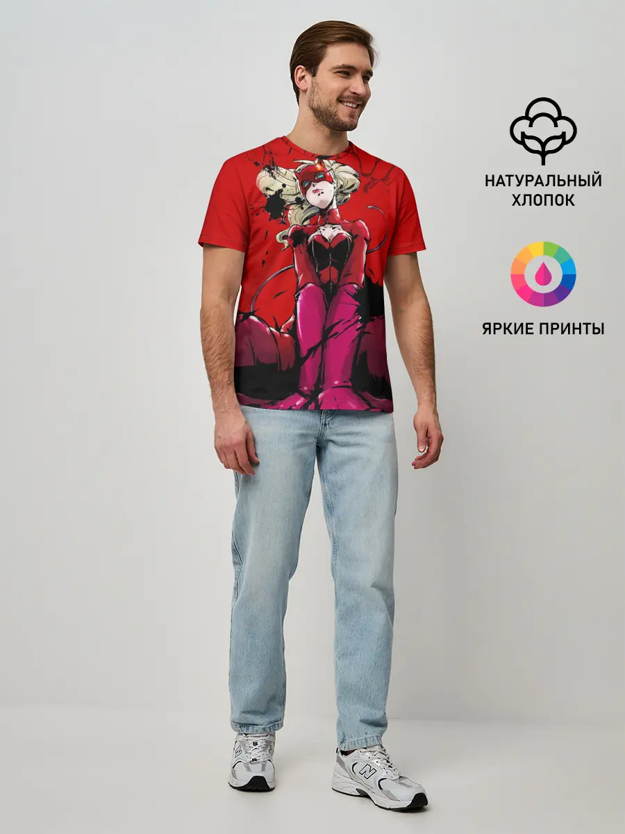 Мужская базовая футболка / пантера persona 5