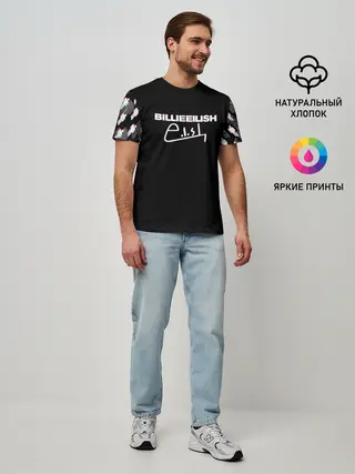 Мужская базовая футболка / BILLIE EILISH GLITCH