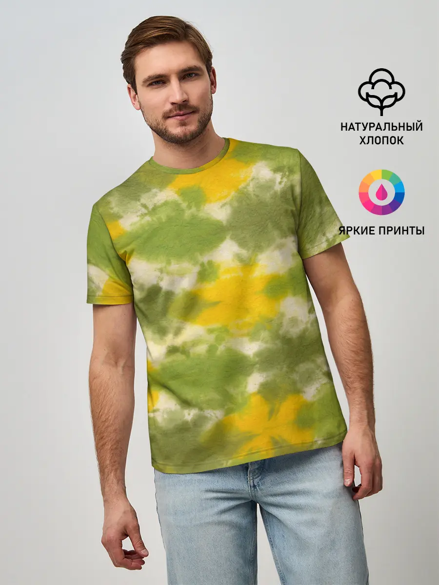 Мужская базовая футболка / разводы краски