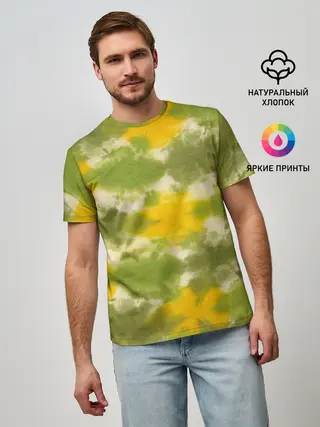 Мужская базовая футболка / разводы краски