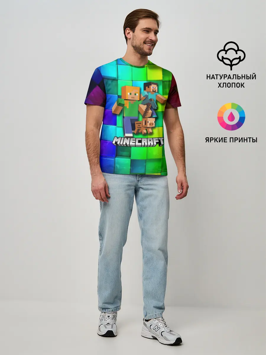 Мужская базовая футболка / Minecraft / Майнкрафт
