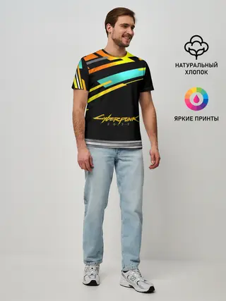 Мужская базовая футболка / CyberPunk 2077