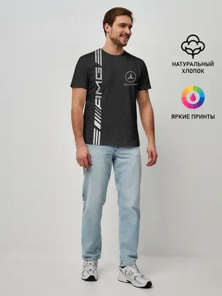 Мужская базовая футболка / Mercedes Carbon