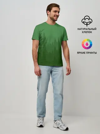 Мужская базовая футболка / Зеленый Лес