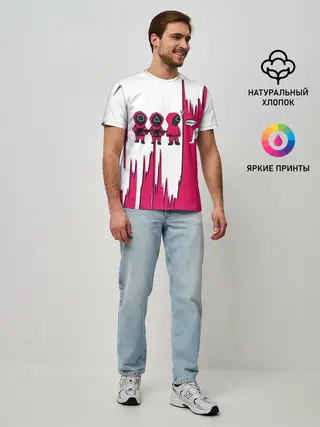 Мужская базовая футболка / Squid Game | among us / Люди в масках,