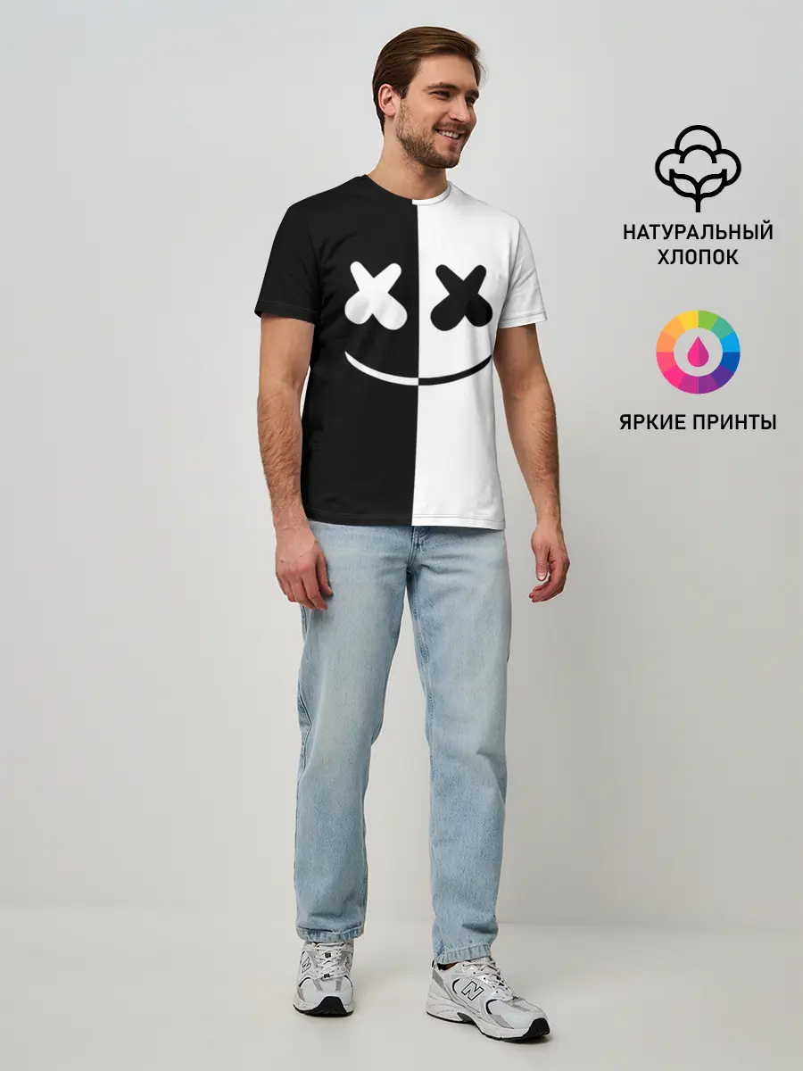 Мужская базовая футболка / MARSHMELLO BLACK & WHITE