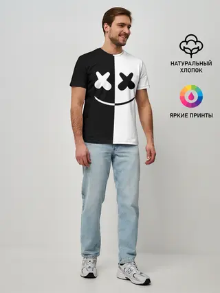 Мужская базовая футболка / MARSHMELLO BLACK & WHITE