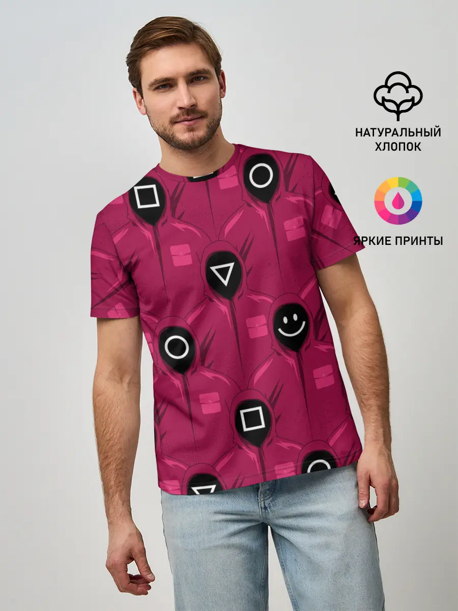 Мужская базовая футболка / СОТРУДНИКИ ИГРЫ В КАЛЬМАРА