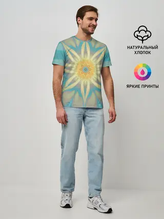 Мужская базовая футболка / Летнее солнце. Абстракция.