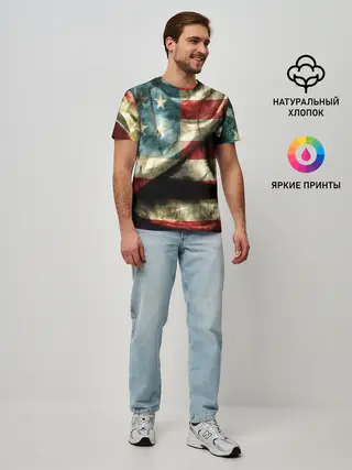 Мужская базовая футболка / USA 3D