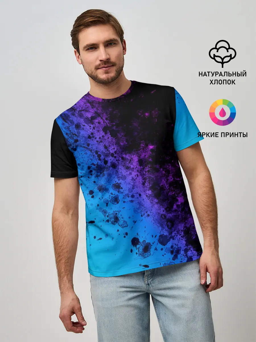 Мужская базовая футболка / Неоновые Краски