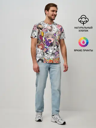 Мужская базовая футболка / Ahegao завихрение