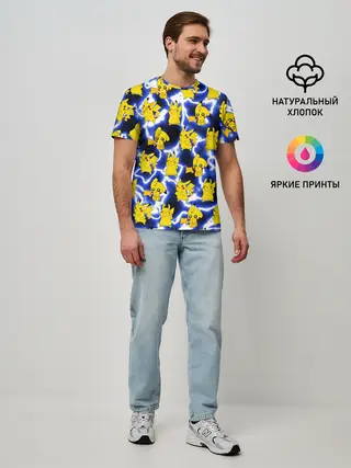 Мужская базовая футболка / Пикачу Electric Shock