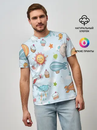 Мужская базовая футболка / Детские рисунки