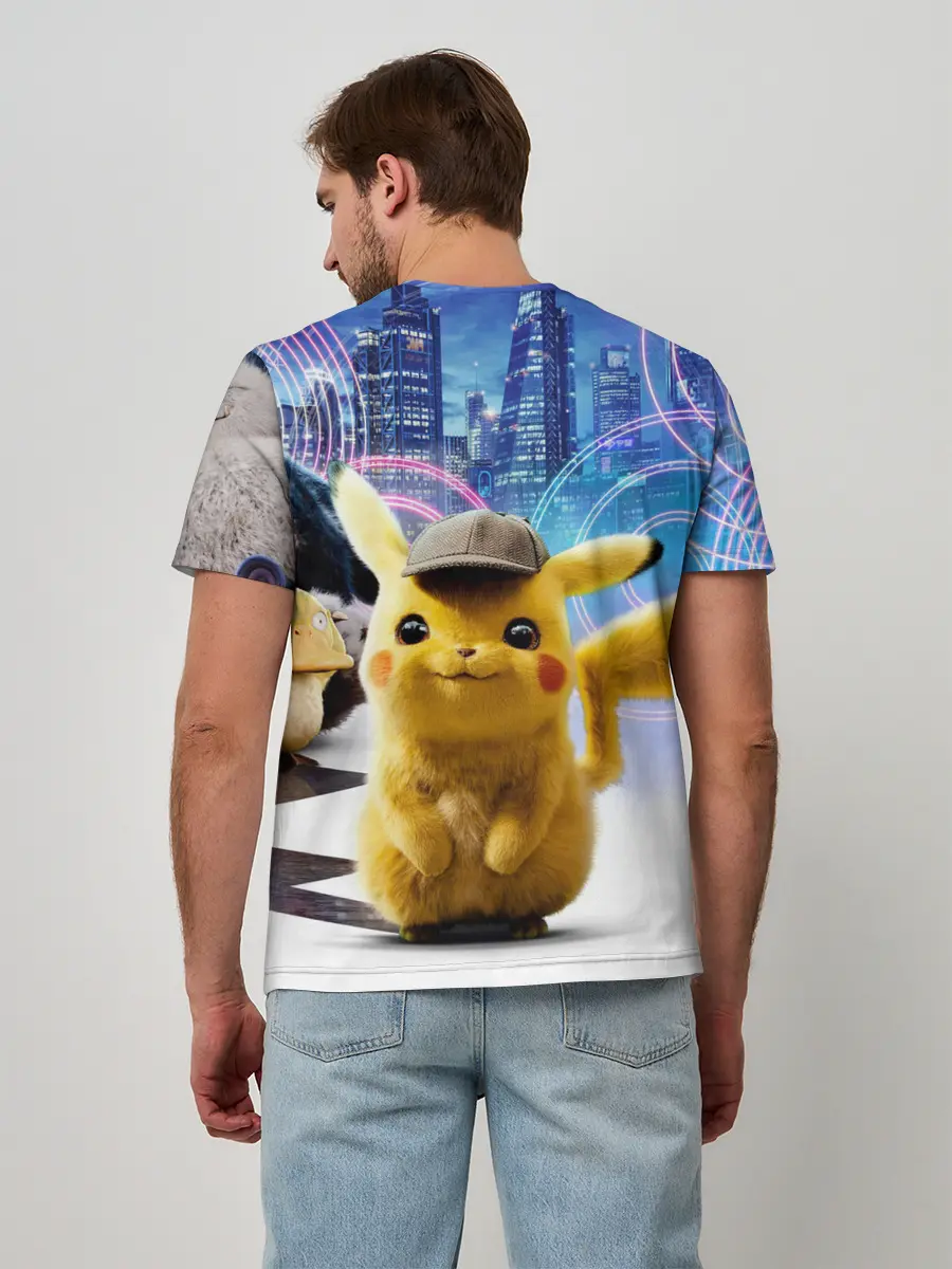 Мужская базовая футболка / Детектив Пикачу