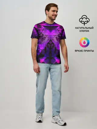 Мужская базовая футболка / абстракция,пришелиц,космос,100