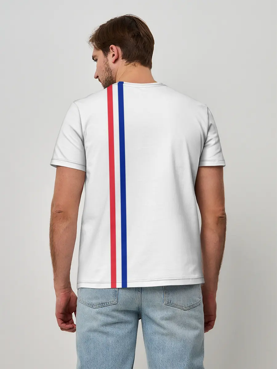 Мужская базовая футболка / Франция, лента с гербом