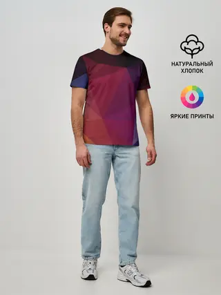 Мужская базовая футболка / Полигональный фон