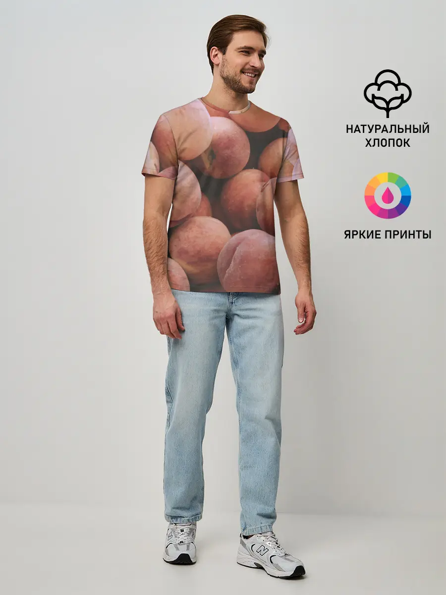 Мужская базовая футболка / Персики.