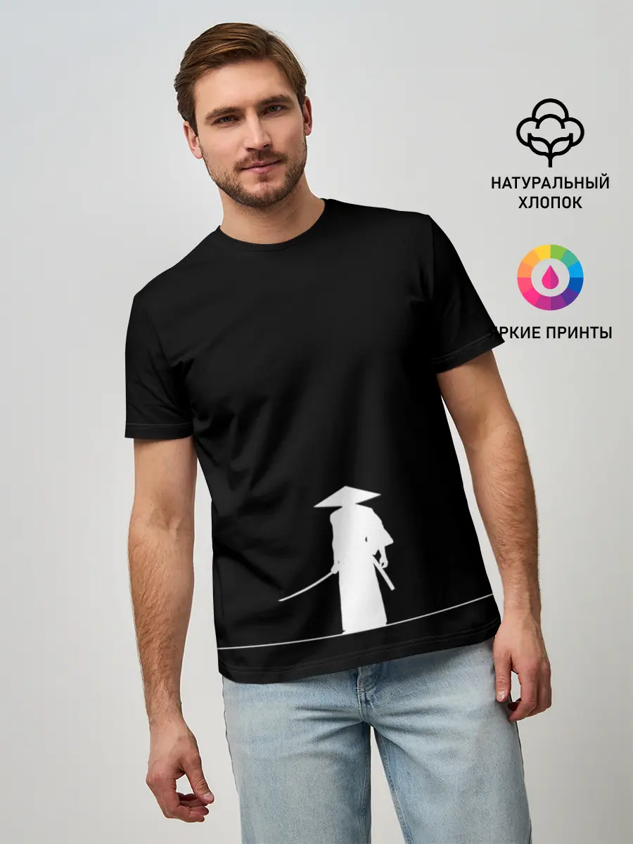 Мужская базовая футболка / Одинокий самурай