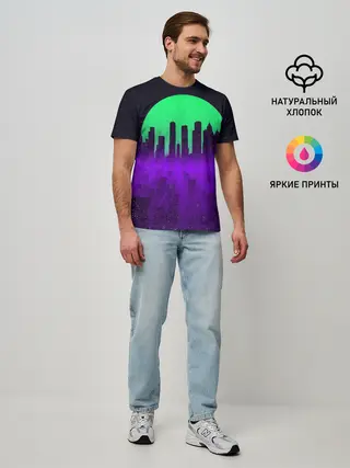 Мужская базовая футболка / НЕОНОВЫЙ ГОРОД
