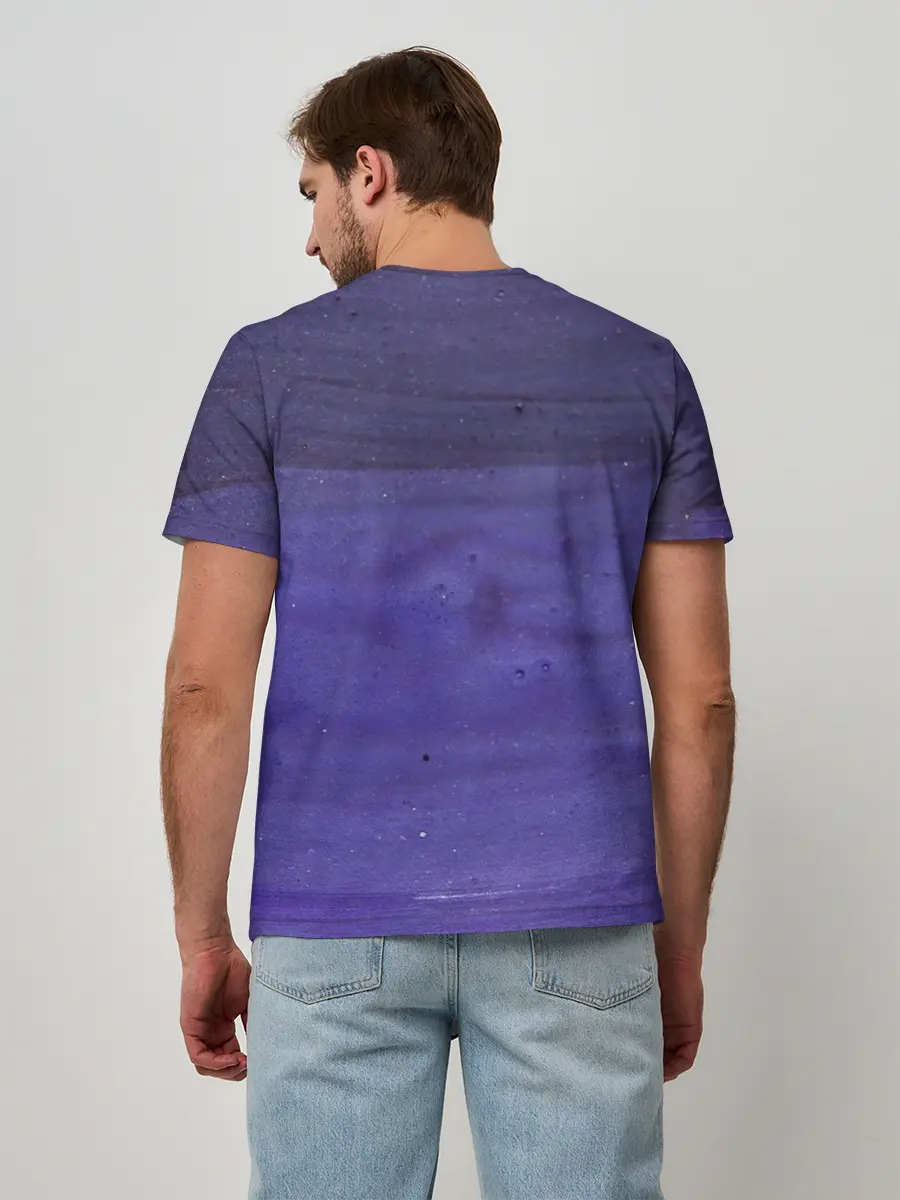 Мужская базовая футболка / Фиолетовые краски